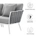 Stance Outdoor Patio Aluminum Small Sectional Sofa - White Gray - MOD11243
