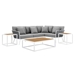 Stance 7 Piece Outdoor Patio Aluminum Sectional Sofa Set - White Gray - MOD11299