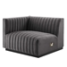 Conjure Channel Tufted Performance Velvet 4-Piece Sectional - Black Gray- Style C - MOD11326