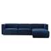 Conjure Channel Tufted Performance Velvet 4-Piece Sectional - Black Midnight Blue - MOD11331