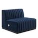 Conjure Channel Tufted Performance Velvet 4-Piece Sectional - Black Midnight Blue - MOD11331