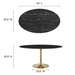 Lippa 60" Oval Artificial Marble Dining Table - Gold Black - MOD11452