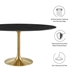 Lippa 60" Oval Artificial Marble Dining Table - Gold Black - MOD11452