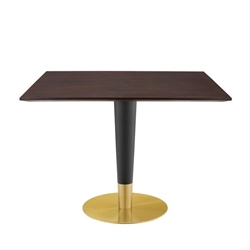 Zinque 40" Square Dining Table - Gold Cherry Walnut 