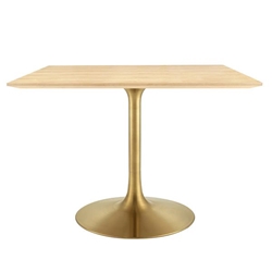 Lippa 40" Square Wood Dining Table - Gold Natural 
