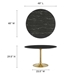 Lippa 48" Round Artificial Marble Dining Table - 29" Tall - Gold Black - MOD11458