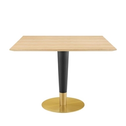 Zinque 40" Square Dining Table - Gold Natural 