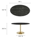 Lippa 54" Oval Artificial Marble Dining Table - Gold Black - MOD11461