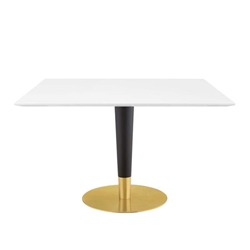 Zinque 47" Square Dining Table - Gold White 