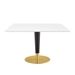 Zinque 47" Square Dining Table - Gold White - MOD11462