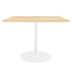 Lippa 40" Square Wood Grain Dining Table - White Natural 