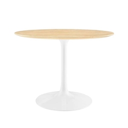Lippa 40" Round Wood Grain Dining Table - White Natural 