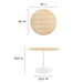 Lippa 40" Round Wood Grain Dining Table - White Natural - MOD11473