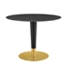 Zinque 40" Artificial Marble Dining Table - Gold Black - MOD11478