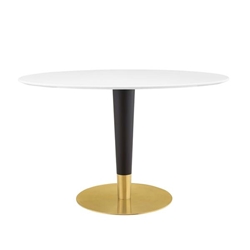Zinque 48" Oval Dining Table - Gold White 