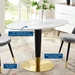 Zinque 48" Oval Dining Table - Gold White - MOD11487