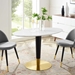 Zinque 48" Oval Dining Table - Gold White - MOD11487
