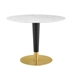 Zinque 40" Artificial Marble Dining Table - Gold White