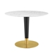 Zinque 40" Artificial Marble Dining Table - Gold White - MOD11490