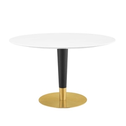 Zinque 47" Dining Table - Gold White 