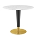 Zinque 36" Artificial Marble Dining Table - Gold White - MOD11550
