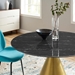 Tupelo 47" Artificial Marble Dining Table - Gold Black - MOD11566