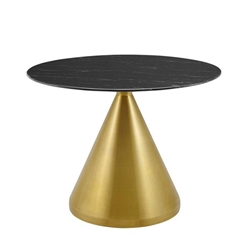 Tupelo 40" Artificial Marble Dining Table - Gold Black 