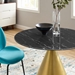 Tupelo 40" Artificial Marble Dining Table - Gold Black - MOD11567