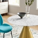 Tupelo 40" Artificial Marble Dining Table - Gold White - MOD11577