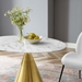 Tupelo 42" Oval Artificial Marble Dining Table - Gold White - MOD11582