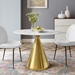 Tupelo 42" Oval Artificial Marble Dining Table - Gold White - MOD11582