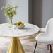 Tupelo 36" Artificial Marble Dining Table - Gold White - MOD11585