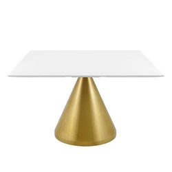 Tupelo 47" Square Dining Table - Gold White 