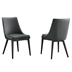 Viscount Dining Side Chair Vinyl Set of 2 - Gray