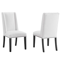 Baron Dining Chair Fabric Set of 2 - White 