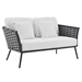 Stance 4 Piece Outdoor Patio Aluminum Sectional Sofa Set - Gray White - Style B - MOD11604