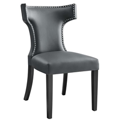 Curve Vegan Leather Dining Chair - Gray 