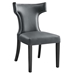 Curve Vegan Leather Dining Chair - Gray - MOD11696