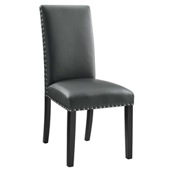Parcel Dining Faux Leather Side Chair - Gray 