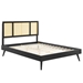 Kelsea Cane and Wood Full Platform Bed With Splayed Legs - Black - MOD11714