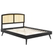 Sierra Cane and Wood King Platform Bed With Splayed Legs - Black - MOD11726