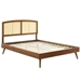 Sierra Cane and Wood King Platform Bed With Splayed Legs - Walnut - MOD11727