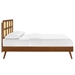 Sidney Cane and Wood King Platform Bed With Splayed Legs - Walnut - MOD11736
