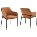 Jovi Vegan Leather Dining Chair Set of 2 - Black Tan - MOD11748