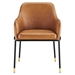 Jovi Vegan Leather Dining Chair Set of 2 - Black Tan - MOD11748