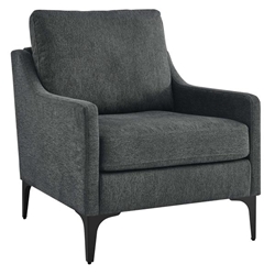 Corland Upholstered Fabric Armchair - Charcoal 