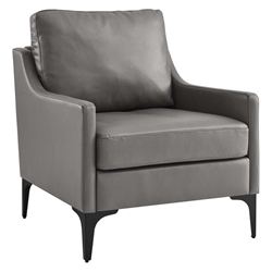 Corland Leather Armchair - Gray 