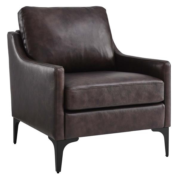 Corland Leather Armchair - Brown 