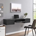 Render Wall Mount Wood Office Desk - Charcoal - MOD11771