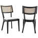 Caledonia Fabric Upholstered Wood Dining Chair Set of 2 - Black White - MOD11802